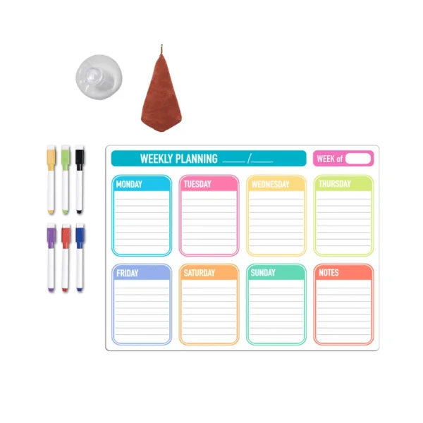 Magnetic Refrigerator Calendar Weekly Planner Magnetic Calendar Board Monthly To-Do List Shopping List Board null - CT804