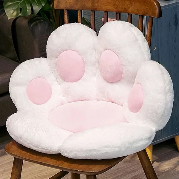 Kattepote pude blød pude plys pude sofa pude sød sofa pude gulvpude udstoppet dukke kontor soveværelse stue soveværelse(hvid,70 * 60cm