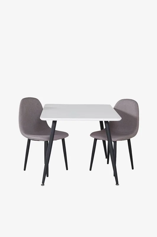 Venture Home - Spisebord Polar med 2 stole Polar - Hvid - Spisebordssæt 2 personer - Fra Homeroom
