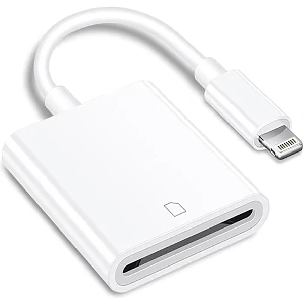 (Apple MFi certificeret) Lightning til SD-kort kamera læser til iPhone, Trail Camera Viewer SD hukommelseskortlæser adapter kompatibel med iPhone 14/