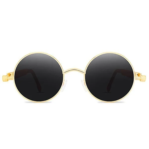 Vintage Polarized Steampunk Sunglasses Mens Round Sun Glasses Stylish
