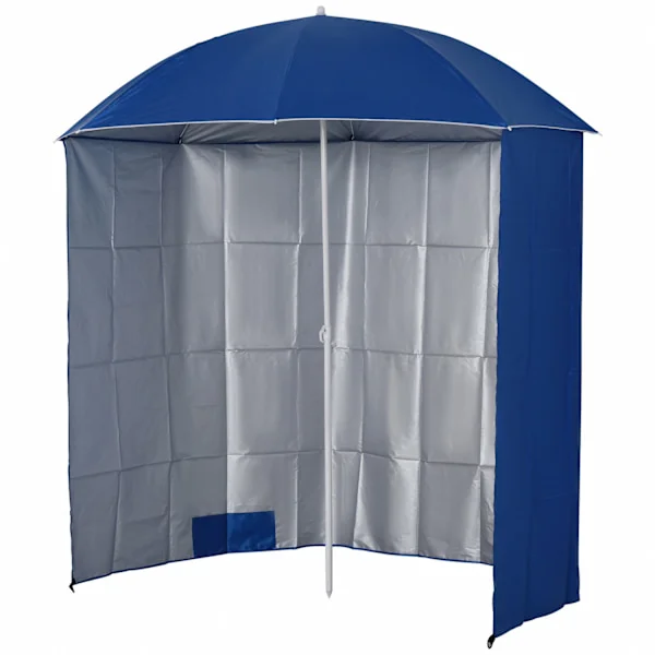 Parasol Beach Paraply Med Sidovägg, Polyester, Blå, 2,2Xh2,2M