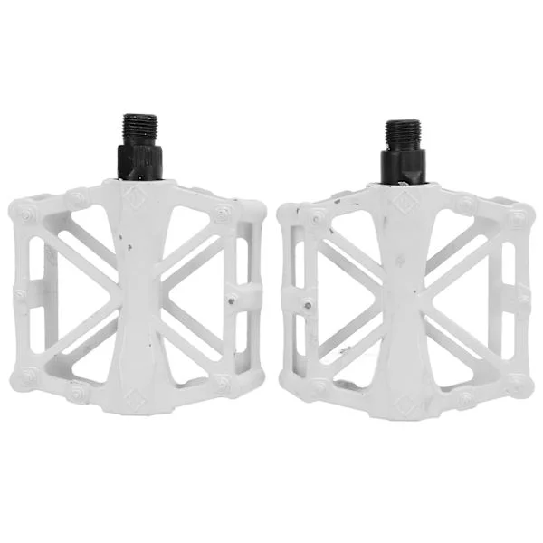 Halkfria Lätta Mountainbike Plattformspedaler i Aluminiumlegering Vit