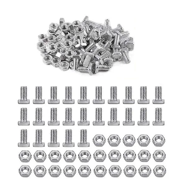 50 Sett Drivhusmuttere & Bolter Klippet Hode Aluminium Muttere Bolter For Bygging Reparasjon Vanntett