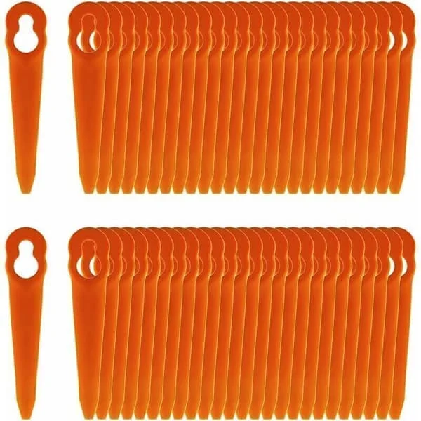 100 stk. kompatible knive til Stihl PolyCut 2-2, PolyCut 3-2, FSA 45, FSA 57 og FSE 52 batteridrevne græstrimmere. Knive til Stihl batteridrevne 