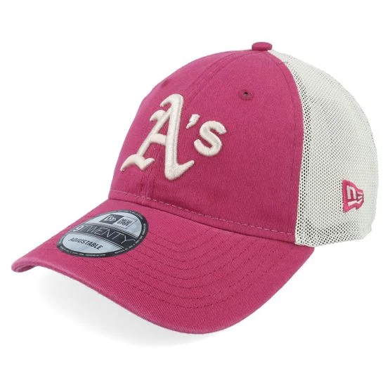 New Era - MLB Roze trucker Cap - Oakland Athletics Washed 9TWENTY Cherry/Stone Trucker @ Hatstore