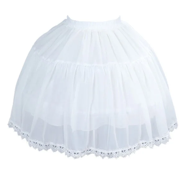Naisten Crinoline-alushame 2 Jousella Valkoinen Hame Tytöille Puoli Solmio Alushame Lolita Cosplay Victorian Vintage Juhliin