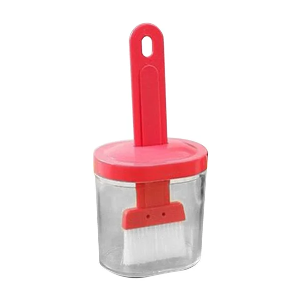 Integrated Silicone Oil Bottle Brush Olive Oil Dispenser Bottle with Silicone Brush for Cooking Baking Grilling Basting Pink