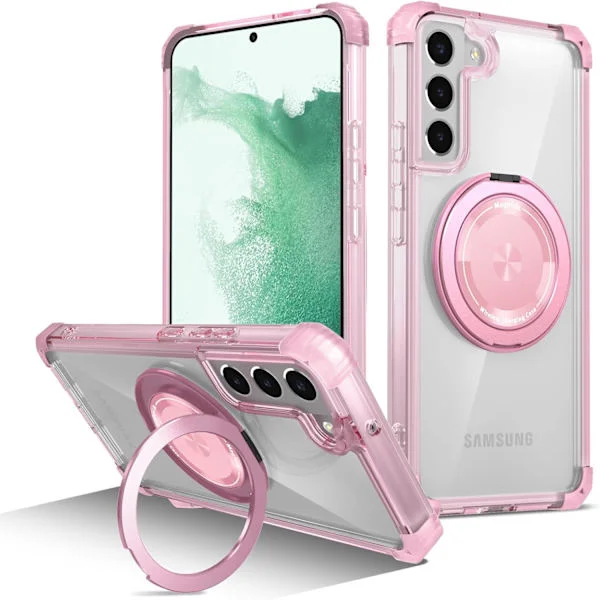 Mobilskal - Samsung S22 Plus - 360° Rotation - Stöttåligt - Rosa