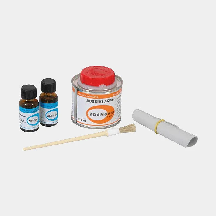 Reparatieset voor rubberboot van hypalon, met lijm + verharder + reinigingsmiddel + kwast + reparatielap