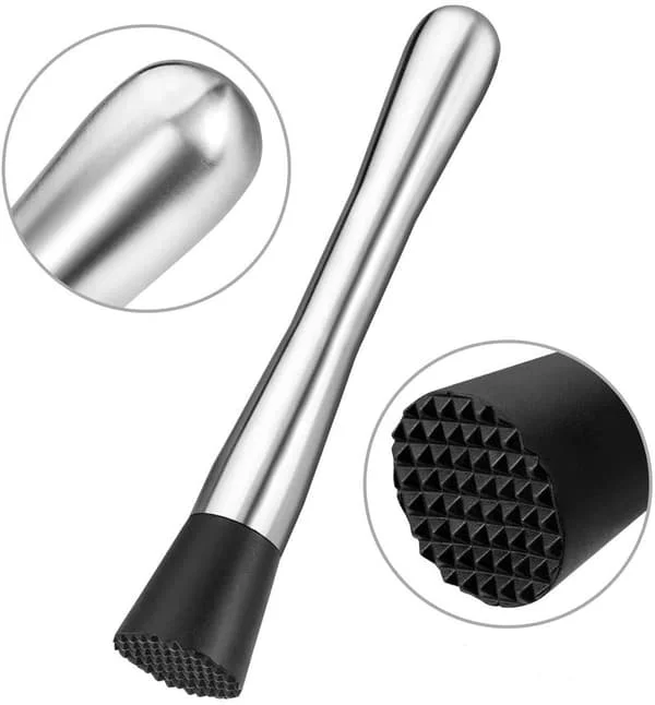 Blandestav ishammer, cocktailknusestav, bar barutstyr, rustfritt stål popsicle smasher, dobbeltsidig skje