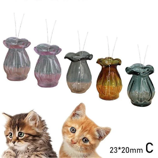 Cat Whisker Vase, Mini Vase for Cat Whiskers, Miniature Vase Small Vase for Decor C