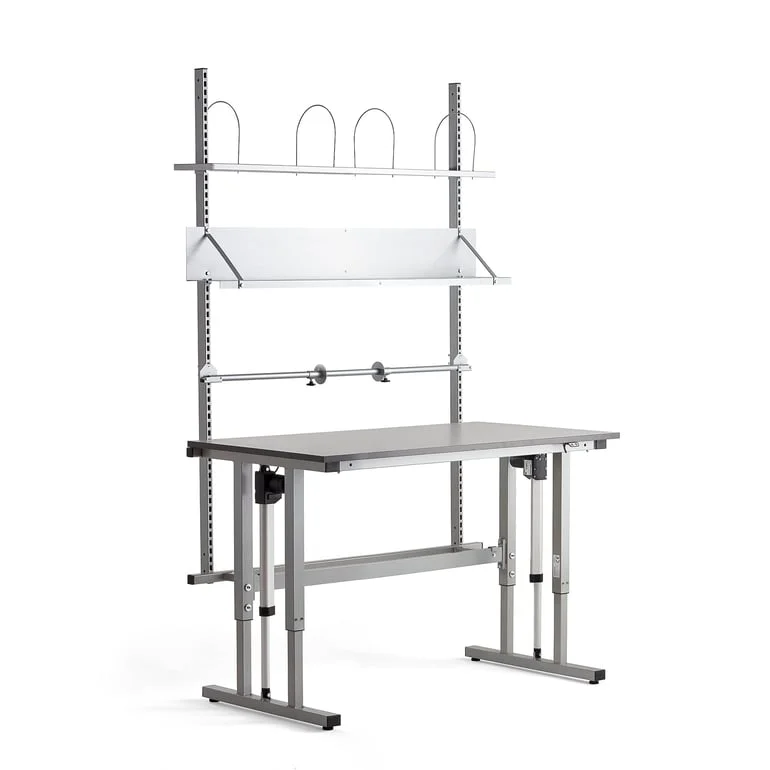 Packbord MOTION, höj-och sänkbart, 1500x800 mm, ljusgrå