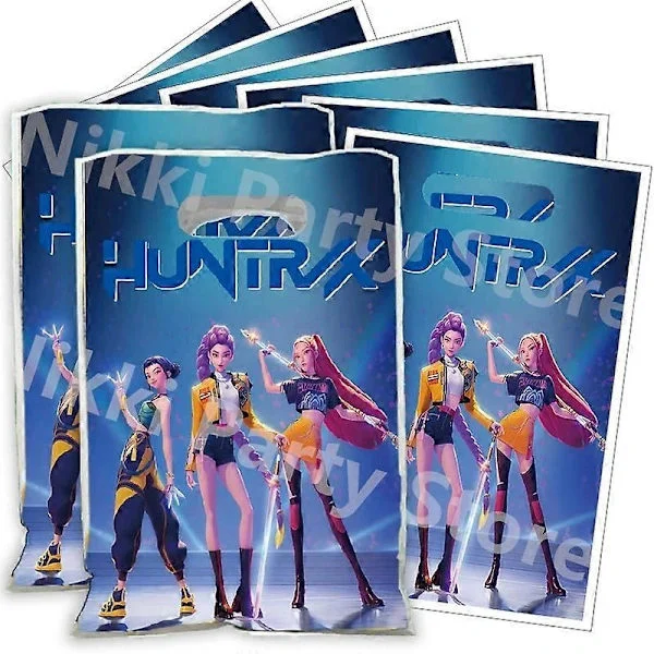 Kpop Demon Hunters Party Bags - Plastic Gift Bags for Candy, Baby Shower and Birthday Decorations for Girls Gift Bags-16.5x25cm 100pieces