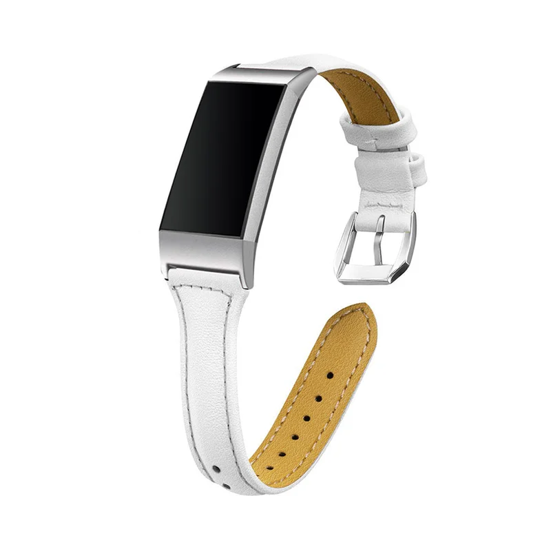 Läderarmband Petite till Fitbit Charge 3 & 4 - Vit | Armband Från Yedi
