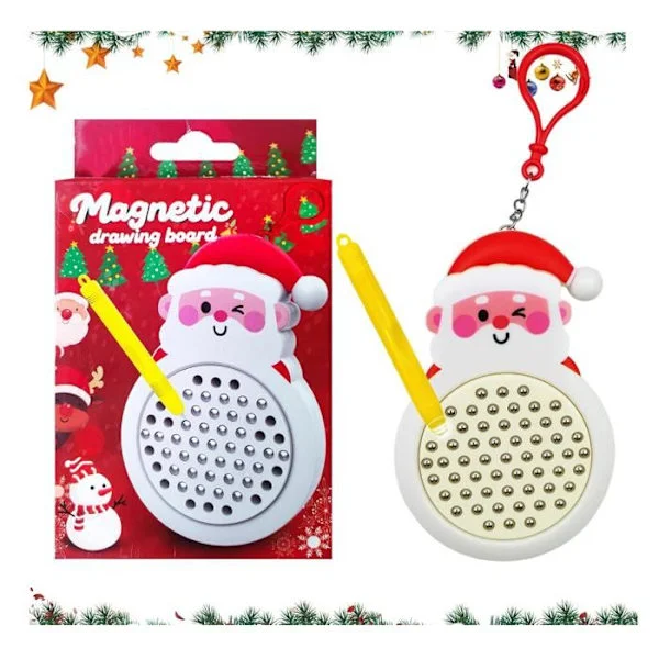 Magnetisk tegnebrett til jul, magnetisk tegnebrett med penn, spillebrett, familie og skole, julegaver (hvit)[YJD]