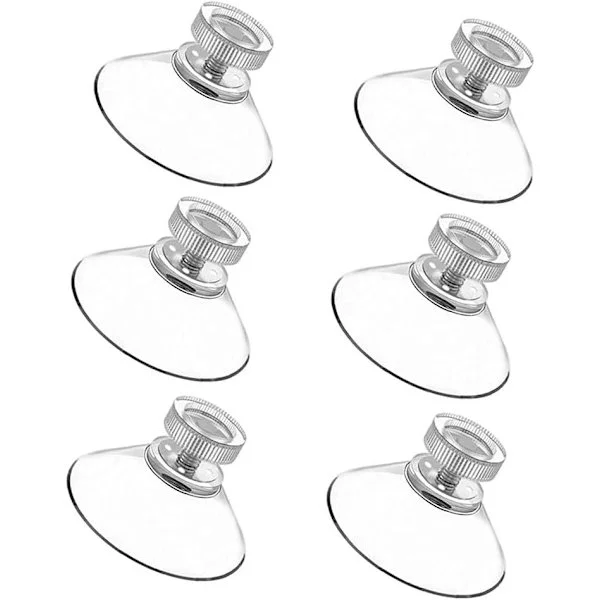 6 stk sugekopper glass sugeputer 41mm klare PVC plast sugeputer uten kroker ekstra sterkt selvklebende sugeholder