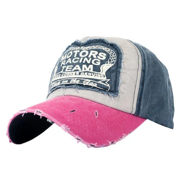 Kirjaillut säädettävät baseball-lippikset miehille ja naisille, Strapback-lippikset, vaaleanpunainen
