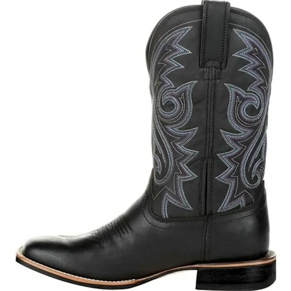 Herr och Dam Sport Bred Kvadratisk Tå Western Cowboy Boots black