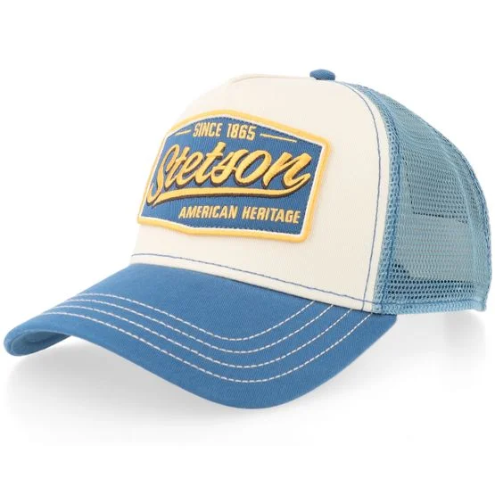 Stetson Herren Weiss Trucker Cap - Big Size Vintage Sky Blue/White A-Frame Trucker, Baumwolle & Mesh, XL (59-64 cm)