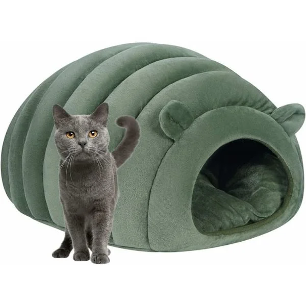 Warm Cat House Soft Dome Cave Kitten Bed Kennel Cozy Dog Basket Bed Indoor Pet Nest Sleeping Bag with Removable Cushion for Puppy Small Animals