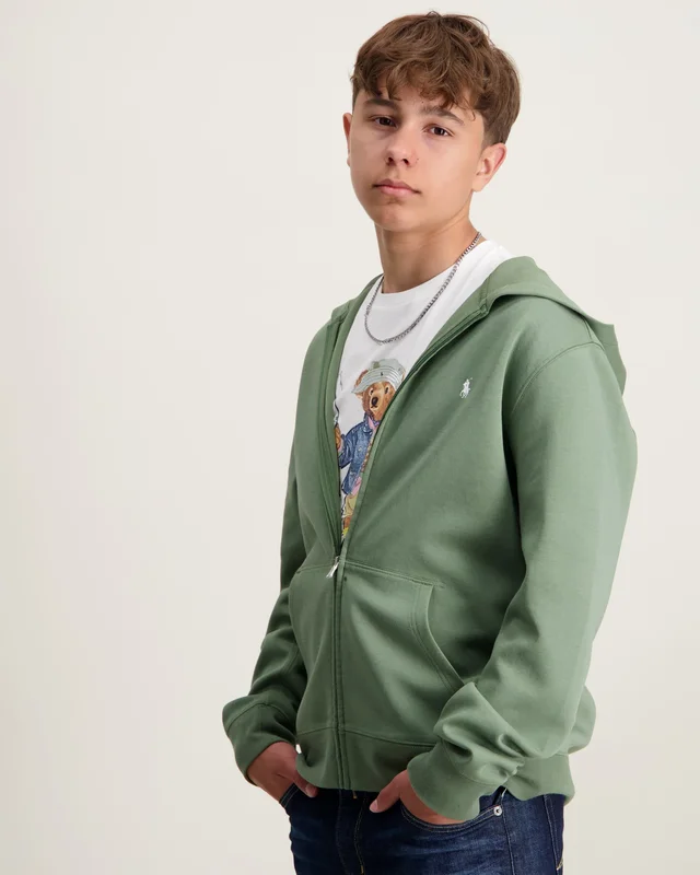 Polo Ralph Lauren Double-Knit Full-Zip Hoodie Groen Hoodies Jongens - Kids Brand Store