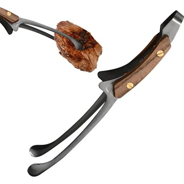 Lastanpuristin - Japanilaiset BBQ-pihdit - Vapaasti seisovat hopeiset BBQ-pihdit - Luistamattomat lämmönkestävät pihdit - Grillipihdit - 