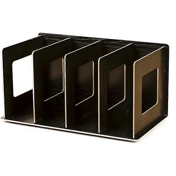 Oppbevaringsstativ i tre for CD-er - DVD-er - Bøker - FOKOM, natur, 30,5 x 15 x 17 cm