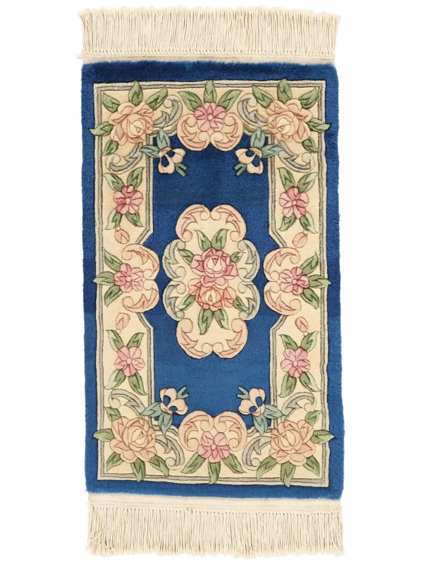 52X87 Tapis D'orient Chinois 90 Line Beige/Bleu Foncé (Laine, )