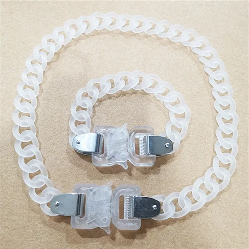 AliExpress - Neue matte transparente Acryl Kettens chloss Anhänger Halskette für Frauen Männer Rock Link Schnalle Choker Armband HipHop Party Schmuck