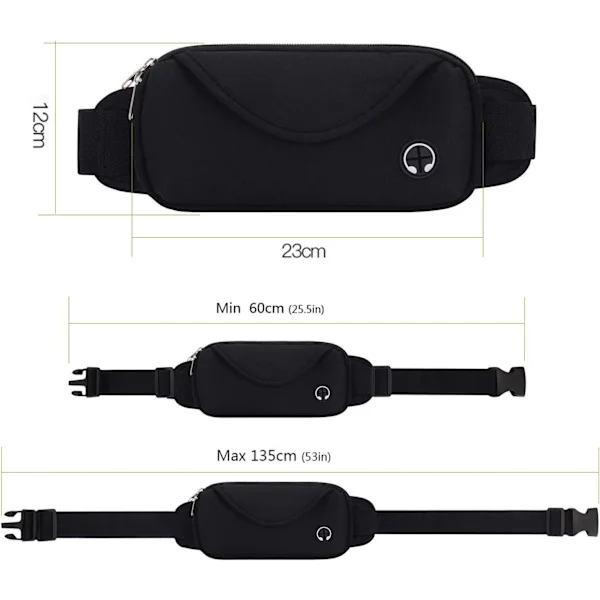 Sports Belt for Women and Men, Waterproof Running Belt, Bag, Pocket