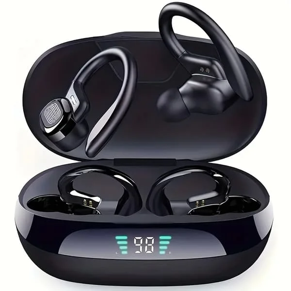 LIFEBEE Wireless Headphones, In-Ear Headphones, Headset, TWS Headphones with LED Display/Charging Case, Sports Headphones with Ear Hooks for Io (FMY) 