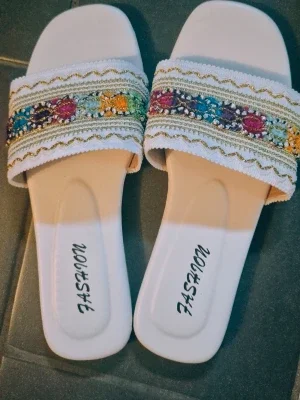 Fashion Slippers White Multicolored size 36