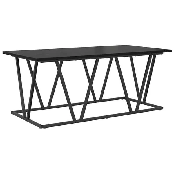 Svart ek soffbord - vidaXL - 100x50x40 cm - Ingenjörsträ och metall - Svart ek - Rektangulär