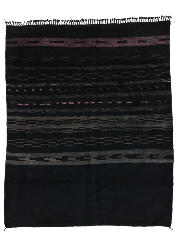 Käsinsolmittu Berber Moroccan - Mid Atlas 228X275 Villamatto Musta Matto