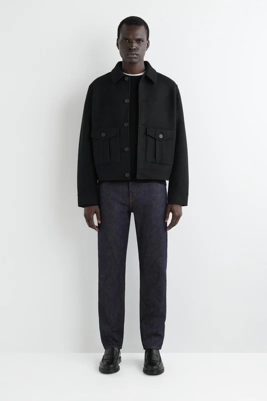 COS Men's Boiled-Wool Jacket in Black