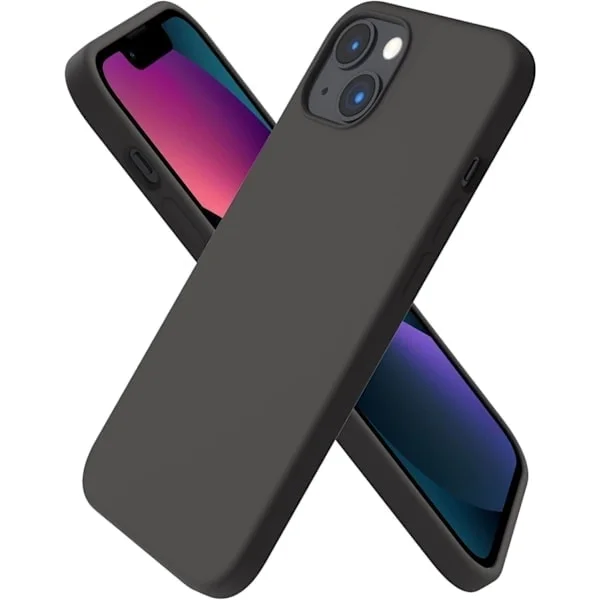 iPhone 13-deksel, flytende silikondeksel for 6,1-tommers iPhone 13, ultratynt deksel, støtsikkert beskyttende mykt deksel i Space Gray