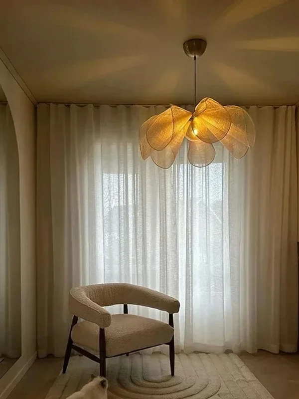 AliExpress - Lampe suspendue au plafond en tissu vintage, style Wabi Sabi, lampe suspendue au plafond japonaise, salon, restaurant, hôtel, lustre, 