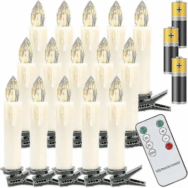 20 LED julgransljus, trådlösa vita varmvita julgransljus, med fjärrkontroll och batterier, dimbara LED-ljus