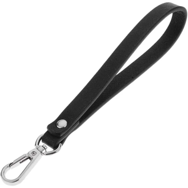 Rannehihna Vaihto Rannehihna Käsihihna Avaimenperä Lompakolle Laukulle Puhelimelle Kytkin Rannelaukulle, Musta, 19.5cm