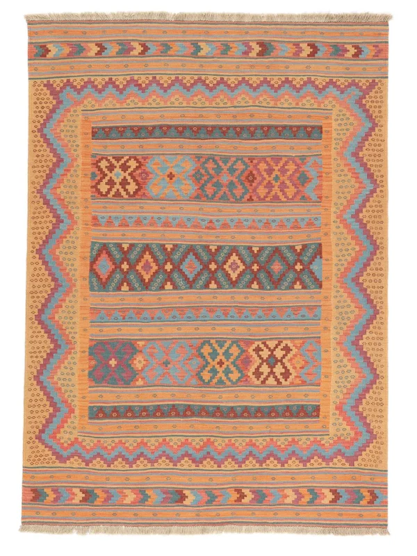 Orientalisk Kilim Sirdjan Matta 156X220 Brun/Mörkröd (Ull, )