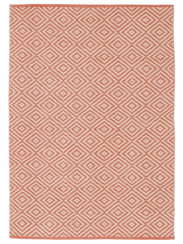 Solveig Rug - Coral Red/White 160X230 Cotton, Scandinavian Style