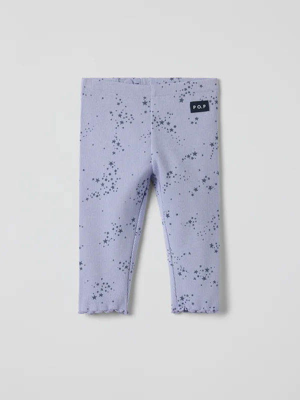 Polarn O. Pyret - Ribbade leggings stjärnor - Lila - Storlek: 56 - Barnkläder 9-12 Månader