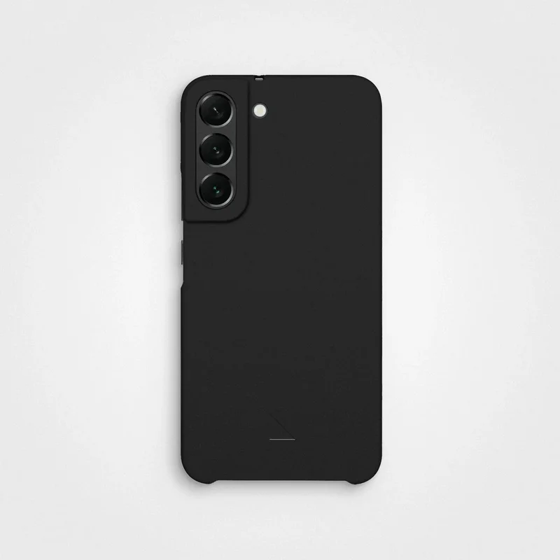 Miljövänligt Samsung S22 mobilskal i kolsvart design, växtbaserat
