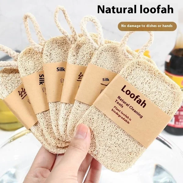 6 stk. Naturlig Luffa Opvaskeklud Vaskeklud Svamp Loofah Skrubbe