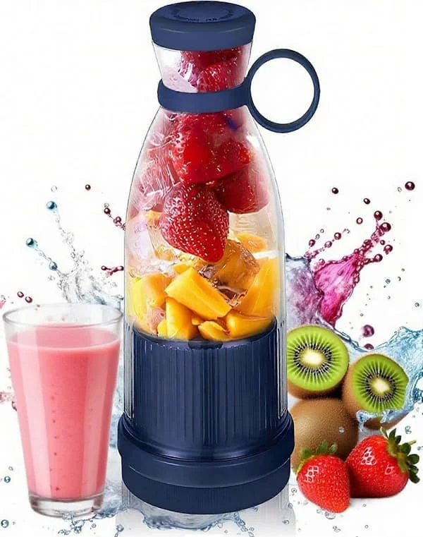Oppladbar bærbar blender 350 ml, kraftig personlig smoothie-maskin for frukt, shaker, hjem, kontor, skole og utendørs