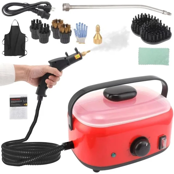 2500W damprenser, 1500 ml håndholdt damprenser med højt tryk til rengøring, bærbar damprenser til hjemmet, højtemperatur-damprenser til tæpper, møbler