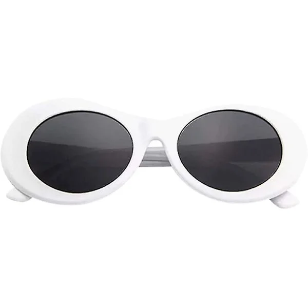 Retro Oval Eyewear Sunglasses, Vintage Clout Sunglasses Unisex Eyewear Retro Oval Clout Sun Glasses Travel Men Women Glasses White Hy
