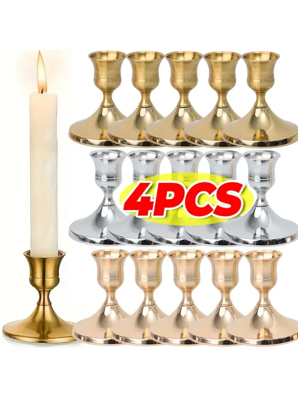 AliExpress - Vintage dekorativer Eisen-Kerzenständer Gold Silber Kegel Kerzenhalter Weihnachten Geburtstag Party Hochzeit Abendessen Tischdekoration