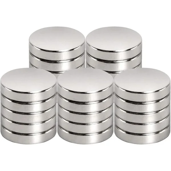 Neodymium Magnet 15 mm diameter x 3 mm for Magnetic Board, Refrigerator, Whiteboard, Powerful Magnet (25 pieces)